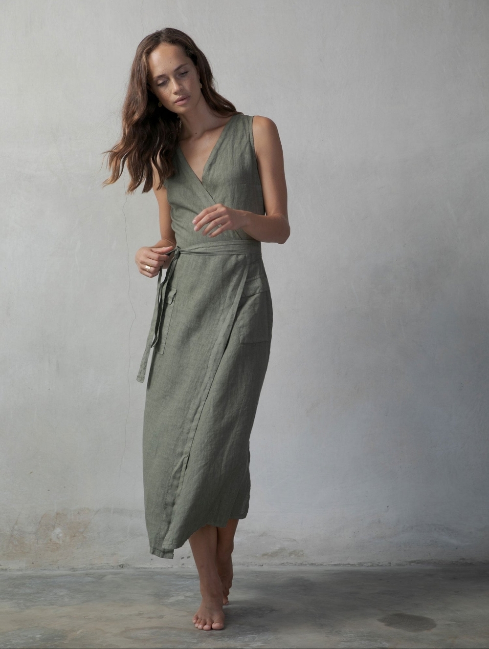 Luxmii Safari Wrap Dress Khaki